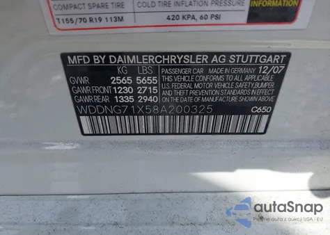 2008 Mercedes-Benz S 550 z USA, uszkodzony, nr VIN WDDNG71X58A200325